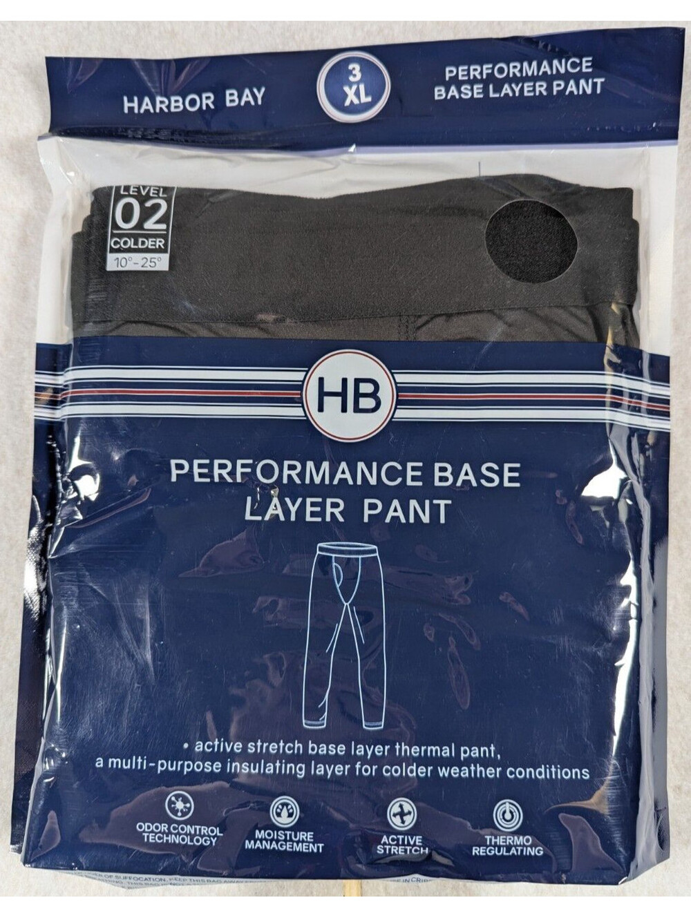 Harbor Bay - Performance Base Layer Pant - Long John’s Black - Size 3XL - Men's